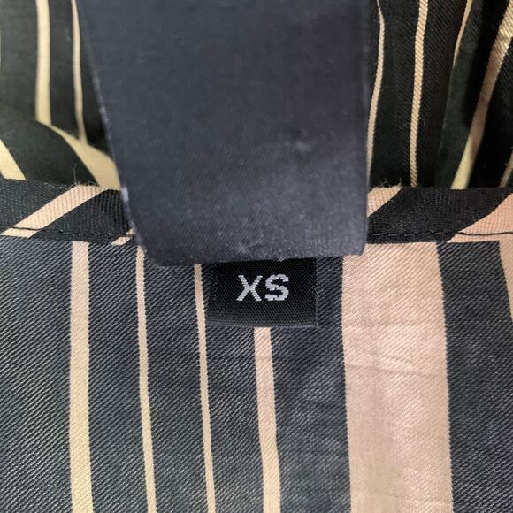 MARIA CORNEJO Size XS Black Beige Viscose Blend Stripe Tunic Long Dress - Picture 6 of 7